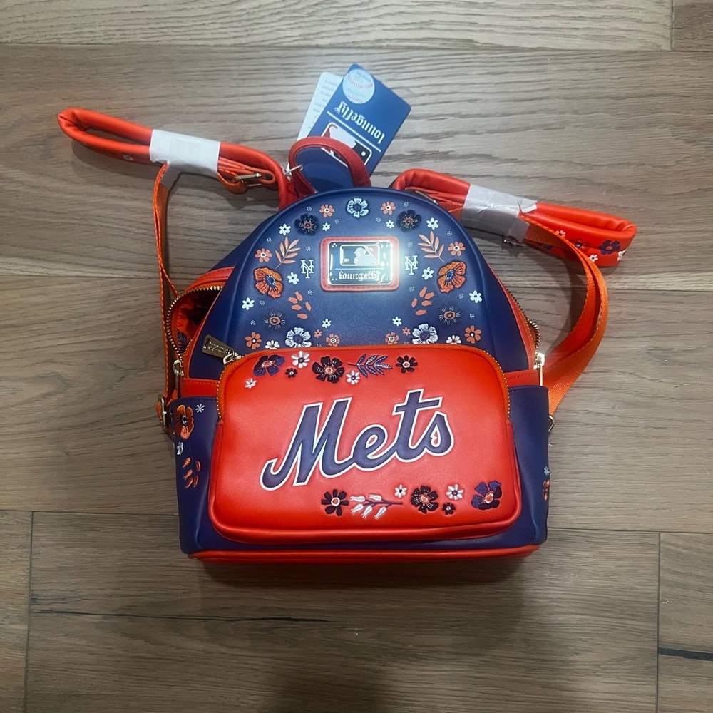 Loungefly Mets Kids Backpack - Navy and Orange